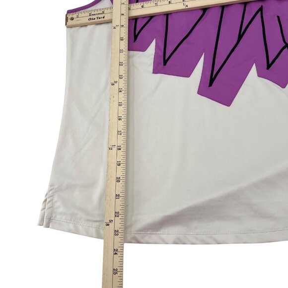 Jamie Sadock Womens Sleeveless Golf Shirt Purple & White Zigzag Design Size M - Picture 5 of 6